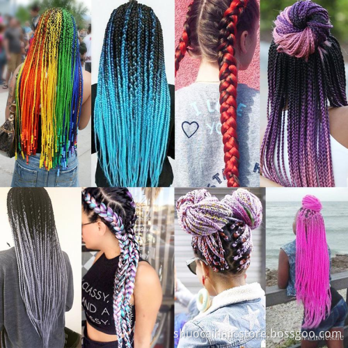 Jumbo Braid Hair Extensions Braiding Hair 24 Inch Ombre Multiple Tone Colored Synthetic Hair for Women Hot Sale